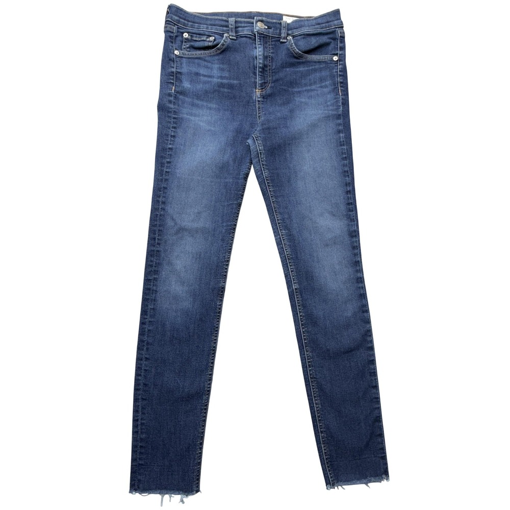 rag & bone/JEAN Ankle Skinny Jeans Womens 28 Blue Raw Hem Stretch Denim‎